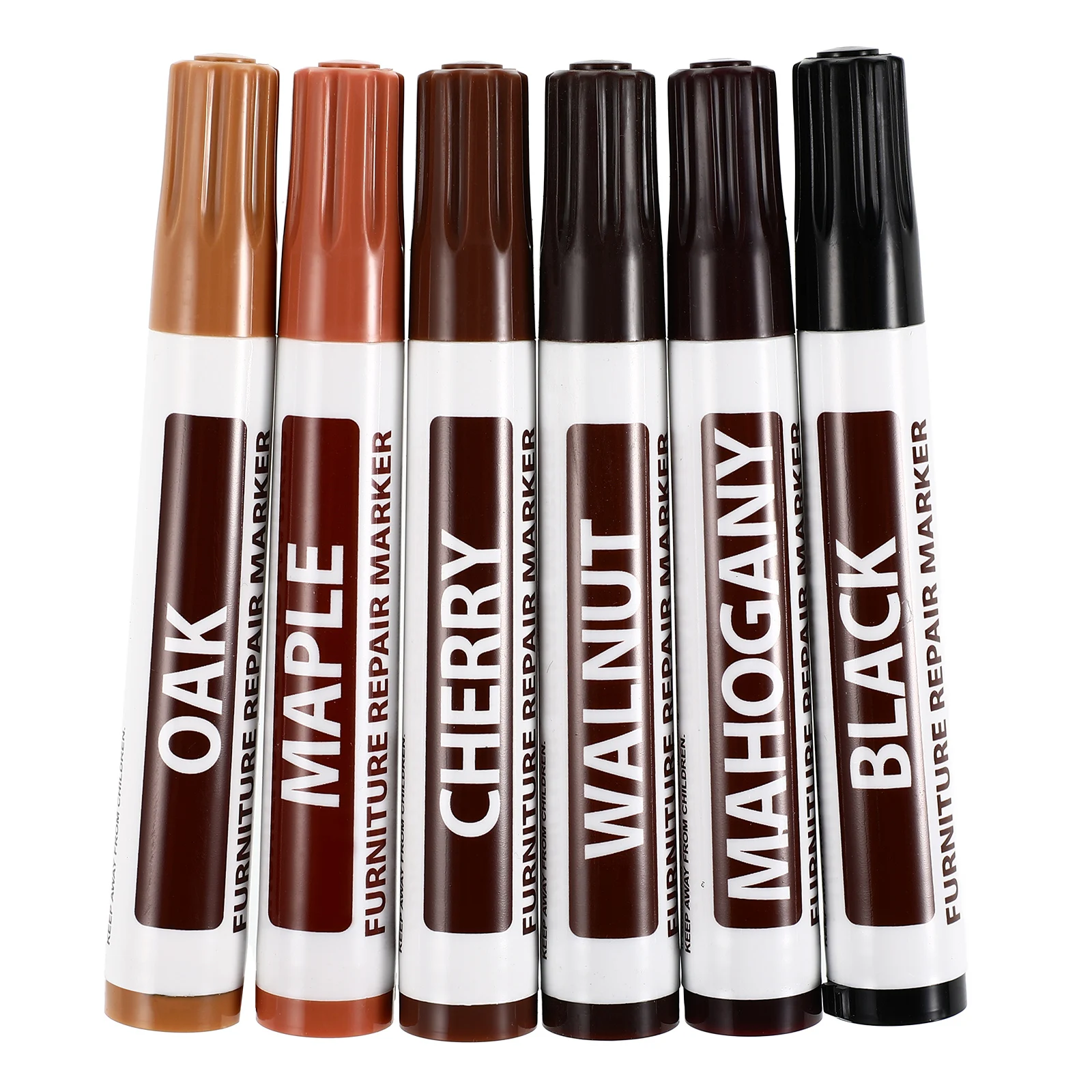 

6 шт., маркеры для подкрашивания мебели, деревянная ручка для ремонта царапин, изношенные края, нетоксичный, быстросохнущий набор для подбора цветов