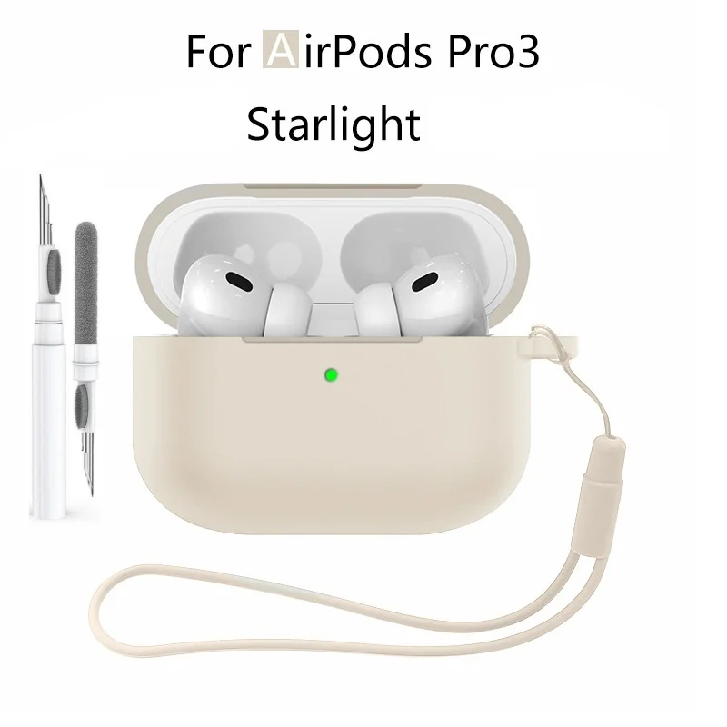 Neu für Airpods Pro 3 2025, Silikonhülle, Kopfhörer-Zubehör mit Reinigungsset und Lanyard, vollständige Schutzhülle für Airpods Pro 3 – Detail 31