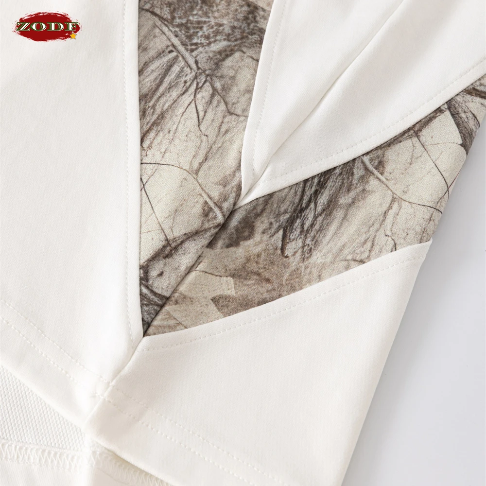 ZODF موضة الصيف رجل 240gsm سريعة الجافة تي شيرت للجنسين فرع التمويه الطباعة المرقعة الرياضة تي شيرت العلامة التجارية تيز HY1175