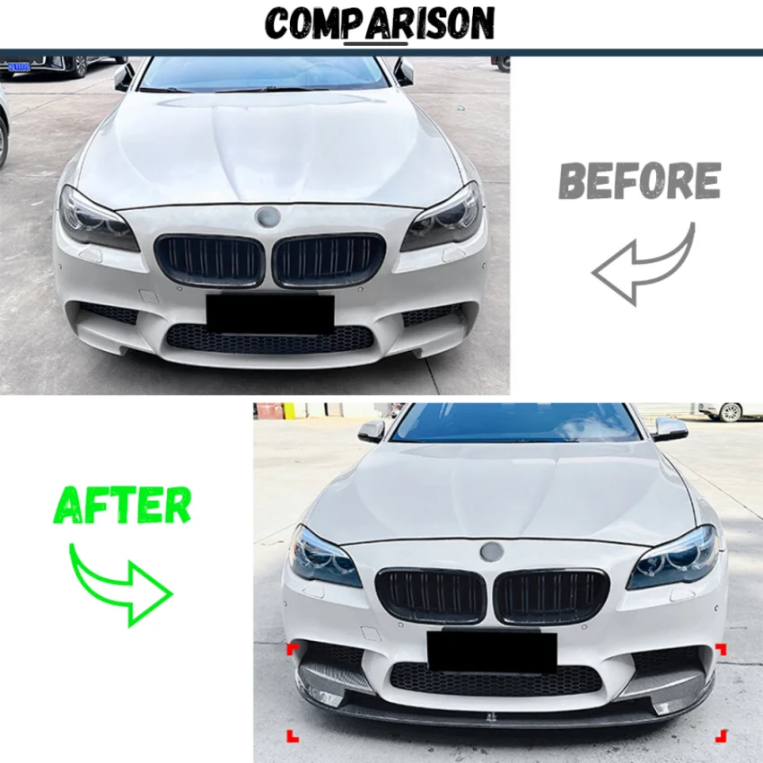 For BMW 5 Series F10 F11 M5 2012 2013 2014 2015 2016 Car Front Bumper Splitter Lip Body Kit Spoiler Canard Body Kits view 4