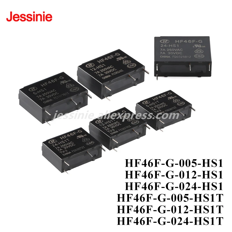 10pcs/1pc Ultra-small Medium Power Relay HF46F HF46F-G- 005 012 024 -HS1 -HS1T 5V 12V 24V DC 4Pin