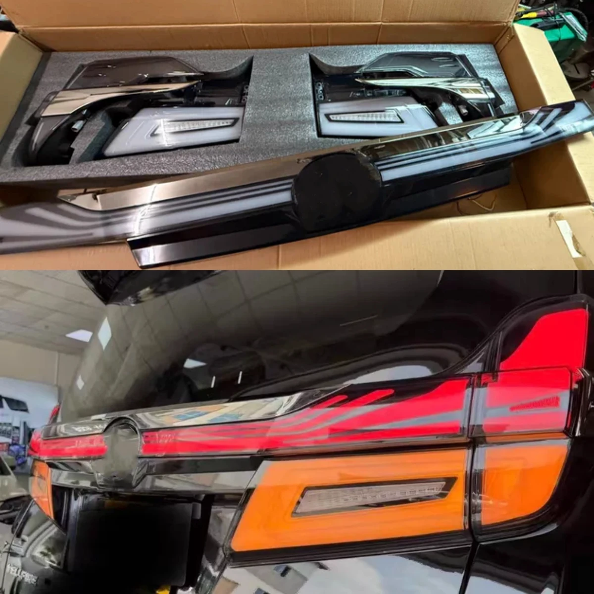 LED Tail Light through lamp Assembly for Toyota Alphard Vellfire 30 15-23 Modified Rear taillight with dynamic turn singal