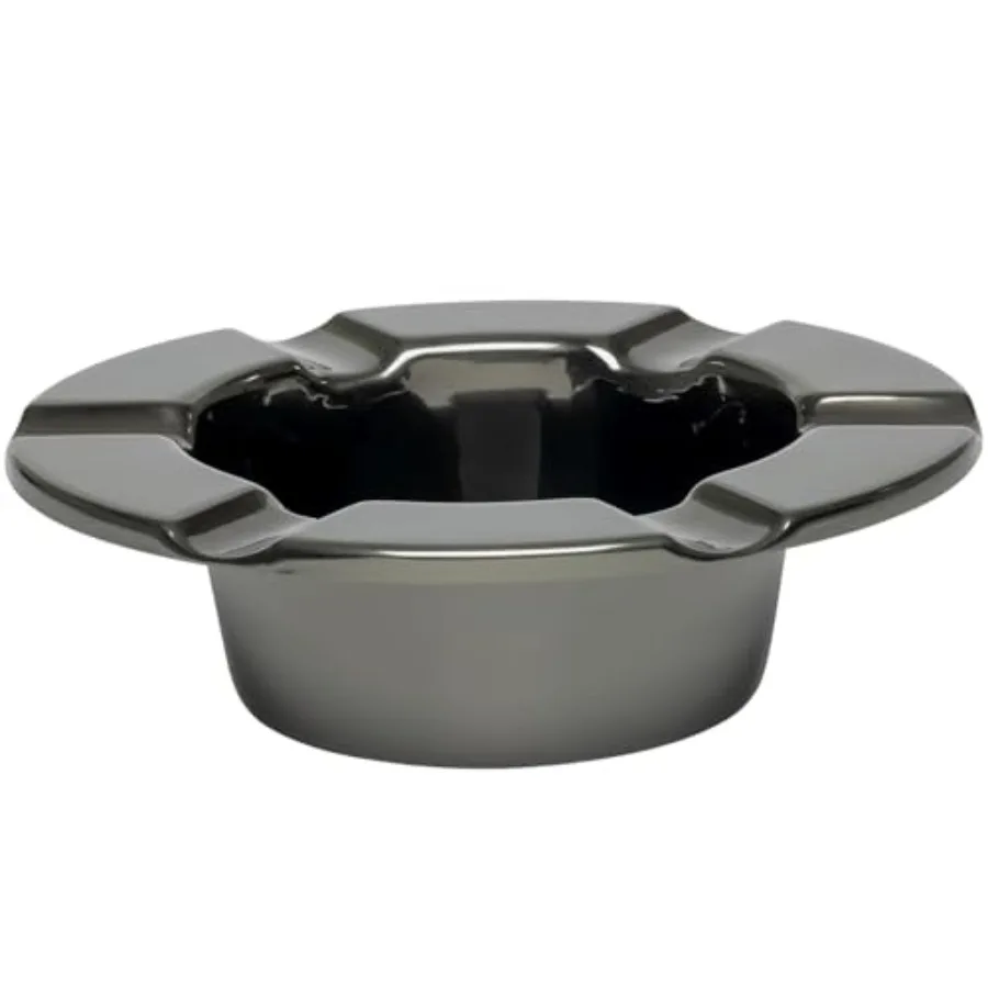 

One-Piece Ashtray - Durable Stainl Steel, Rustproof, Unbreakable Design - Windproof Deep Bowl with 6 Stirrups for Consistent Bu