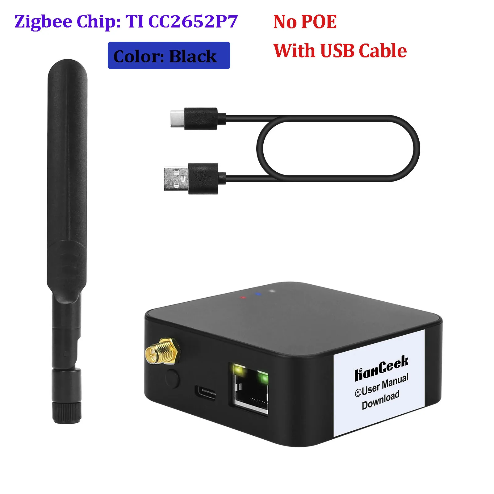 HamGeek HMG-01 Plus / Plus POE ZigBee Gateway Adapter ZigBee 3.0 Network Coordinator Support Ethernet LAN/USB/WiFi/Bluetooth image 3