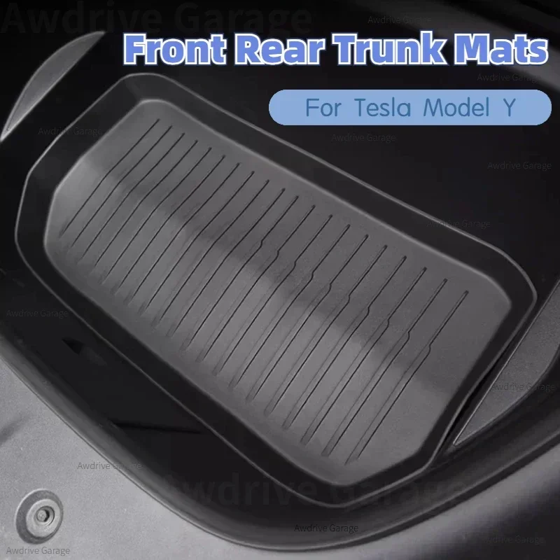 For Tesla Model Y Front Rear Trunk Mat TPE Storage Box Pads Protective Cover Cargo Liner Trunk Tray Floor Mat Accessories 2024