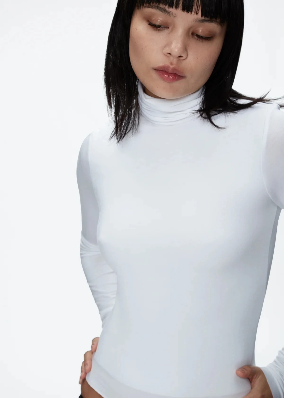Tank Women's Autumn and Winter Stretch Turtleneck Long Sleeve Bottoming Shirt Slim Fit Easiest for Match Double Layer Warmth - Image 6