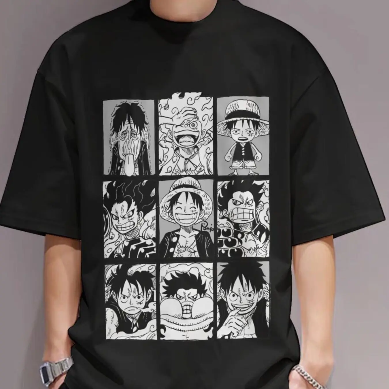 

Men's Anime Ninja Pattern T-shirt Comic Print Casual Crew Neck Short-sleeved Top Comfortable Wear Anime Street Style