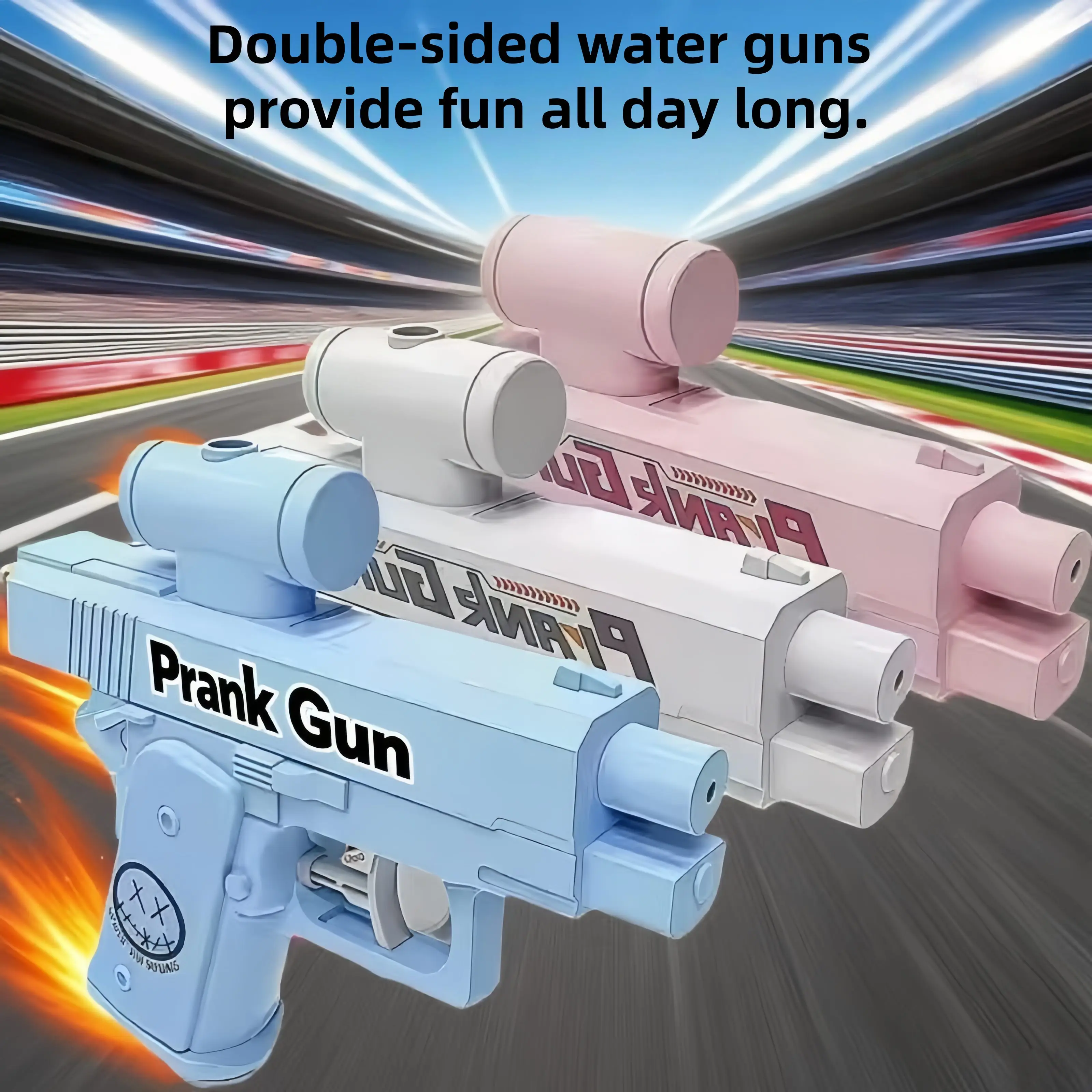 Double-sided Fun Prank Water Gun - Reusable Refillable Shooter, One-Hand Operation, Perfect for Party Giveaways. Ideal for Birth