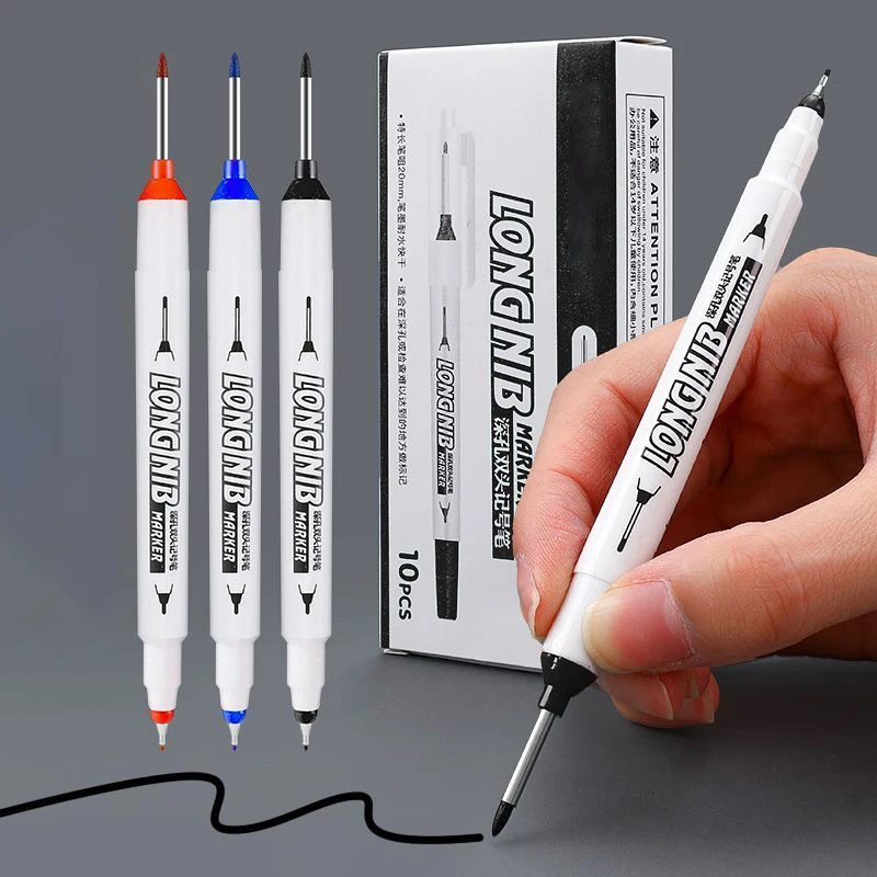 

1/3/5/10PCS Long Head Deep Marker Pen Woodworking Decoration Permanent Marker Pen Waterproof Metal Perforating Pen Multi-Purpose