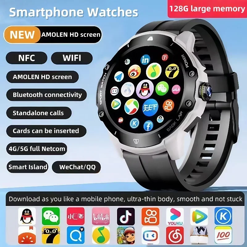 

4G full network Android smartwatch G15 Pro, WIFI camera, 1.43-inch, GPS， Heart rate, health monitoring, 8GB+128GB memory