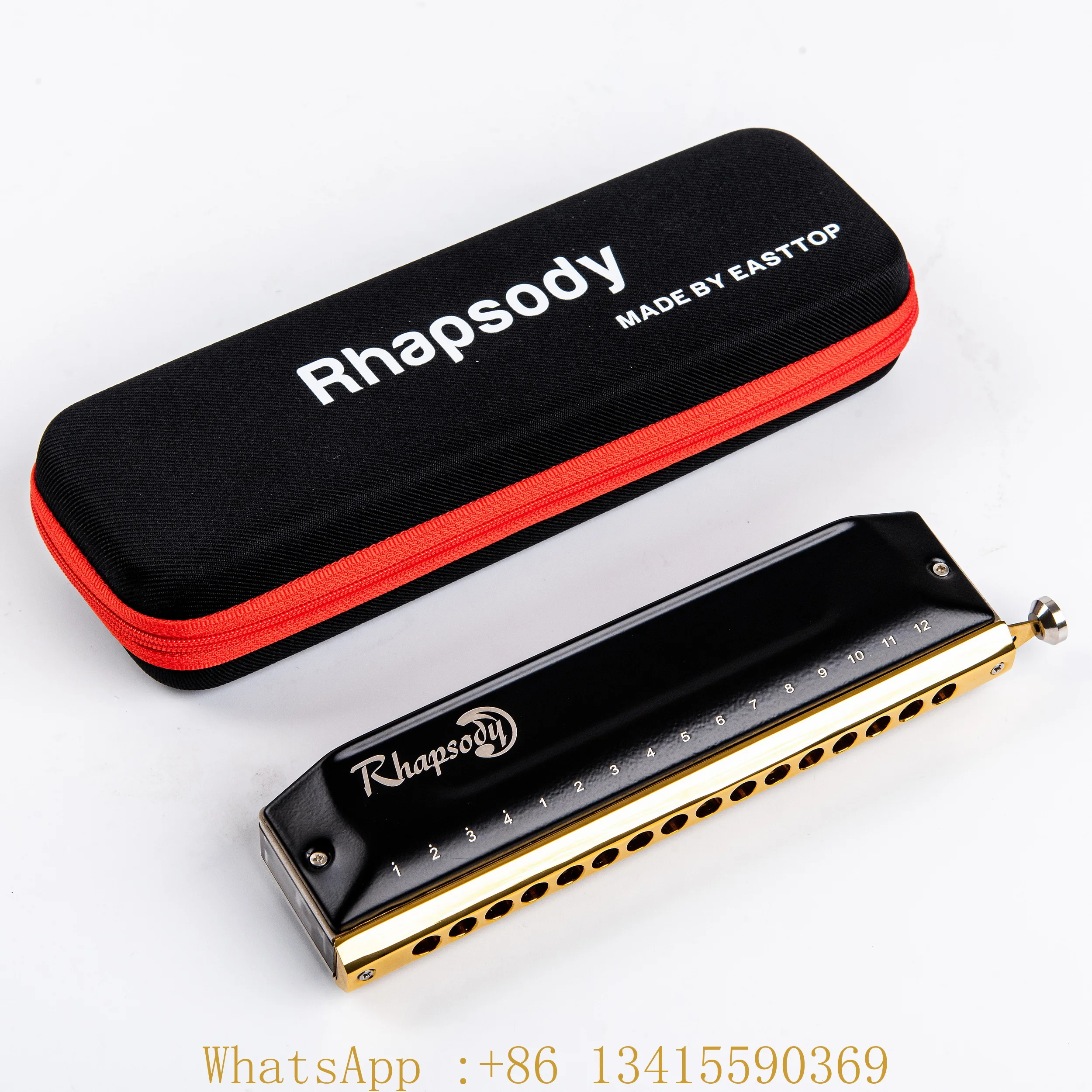 

East Top Upgrade Rhapsody 16 Hole 64 Tone Chromatic Harmonica, Professional Chromatic Mouth Organ Harmonica for Players