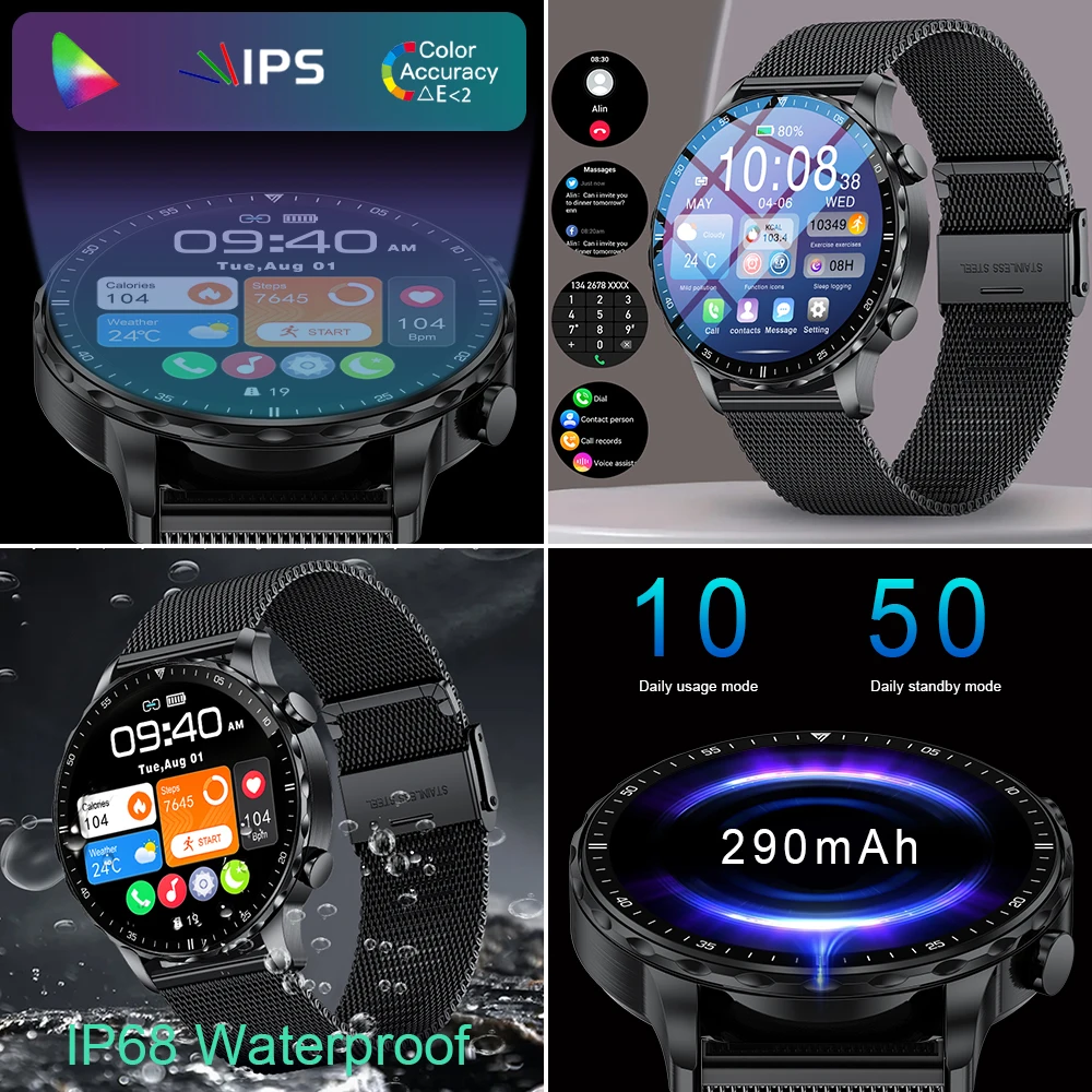 Lige masculino smartwatch para android bluetooth chamada ip68 à prova dip68 água pressão arterial sono rastreador de fitness relógio inteligente 2025 feminino