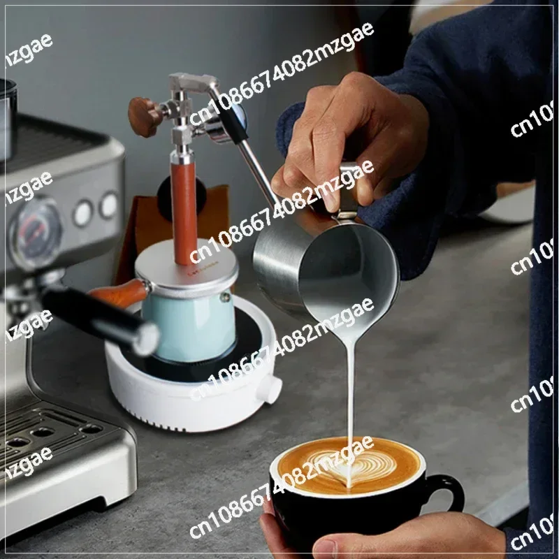 Big Pot 450ml Pneumatic 4bar Milk Frother Pneumatic Coffee Machine Steam Milk Frother Camping Flower Pulling Artifact