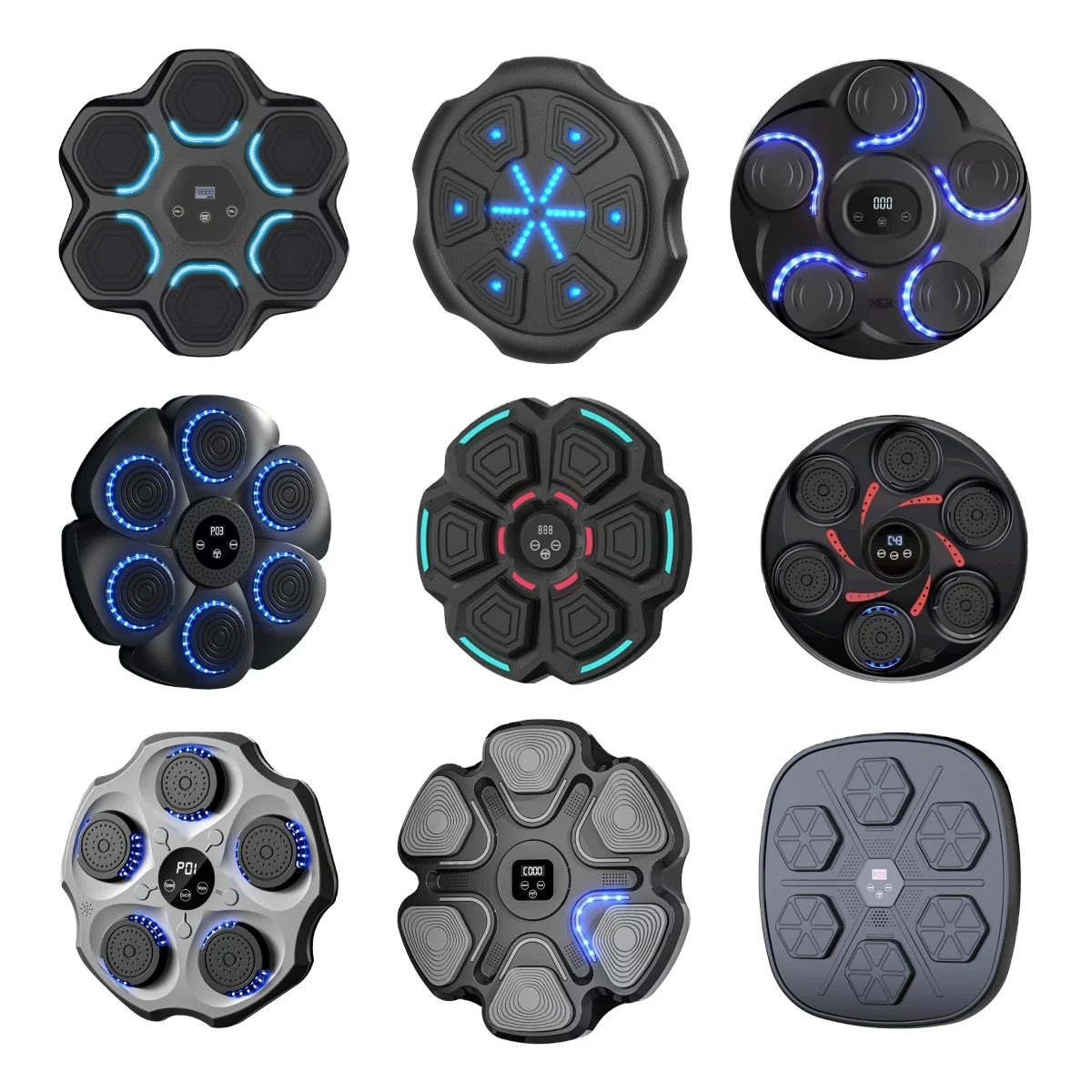 Top Trend USB Cordless Light-Up Music Smart Punch Trainer Machine Sports Fitness Boxing Target Speed & Agility Training Kits