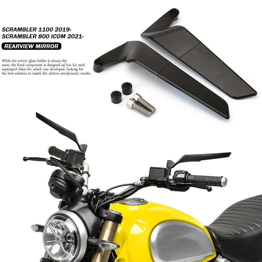 

Motorcycle Accessories Black Exterior Blue Lenses Rearview Mirror Kit For Ducati Scrambler 1100 2019- SCRAMBLER 800 ICOM 2021-