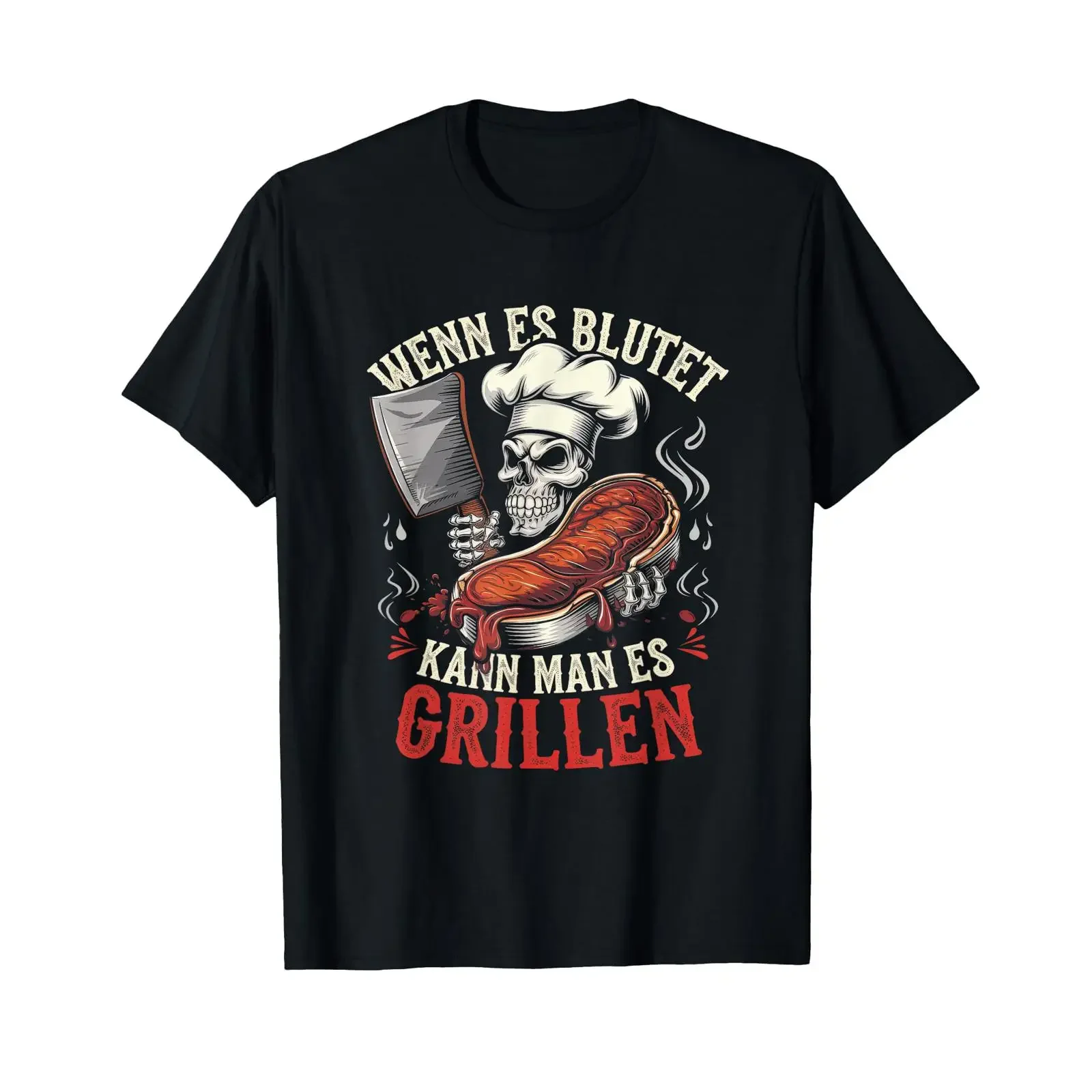 If It Bleeds Can You Grill T Shirt vintage Washed Versatile fashion Unisex Soft Casual graphic Top For Everyday Wear