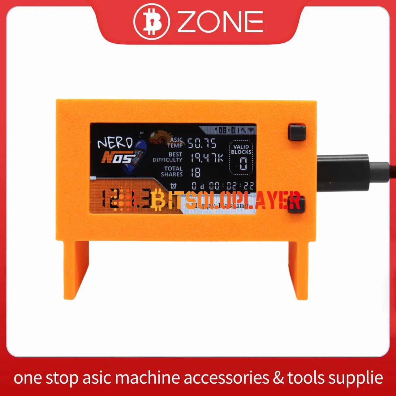 NerdNos 80~120gh/s Ultra-Low Power 8W Home Mining Bitcoin Miner With Power supply