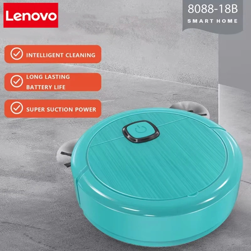 Lenovo 3-in-1 Smart Sweeping Robot Vacuum Mop 4000pa Strong Suction Washable Mop For Pet Hair Hard Floor Ideal Home Kitchen Room