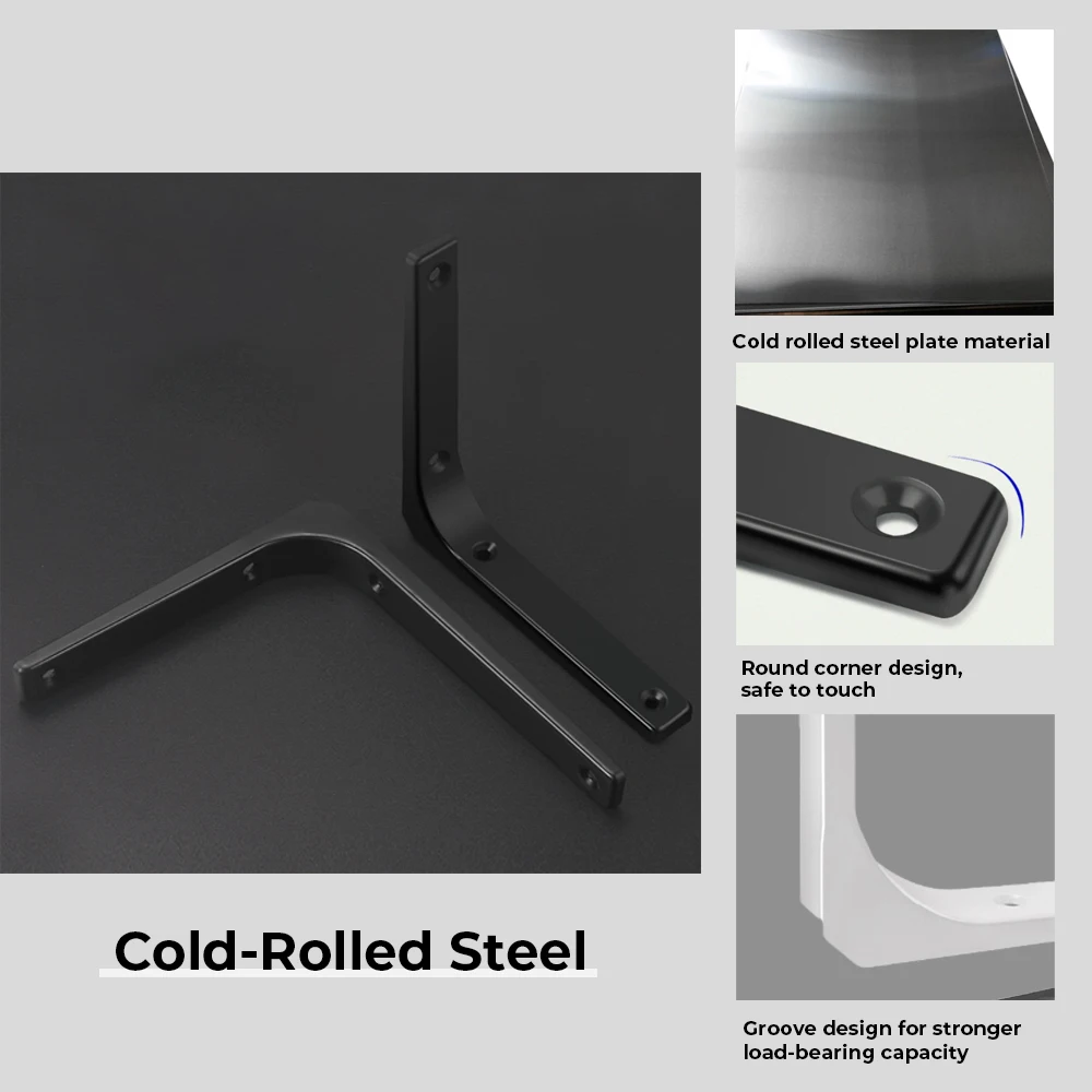 2/4/8pcs Shelf Brackets Brack Floating Wall Shelves Wall Mount Support Fixing White L-Shape Angle Bracket Hardware Home