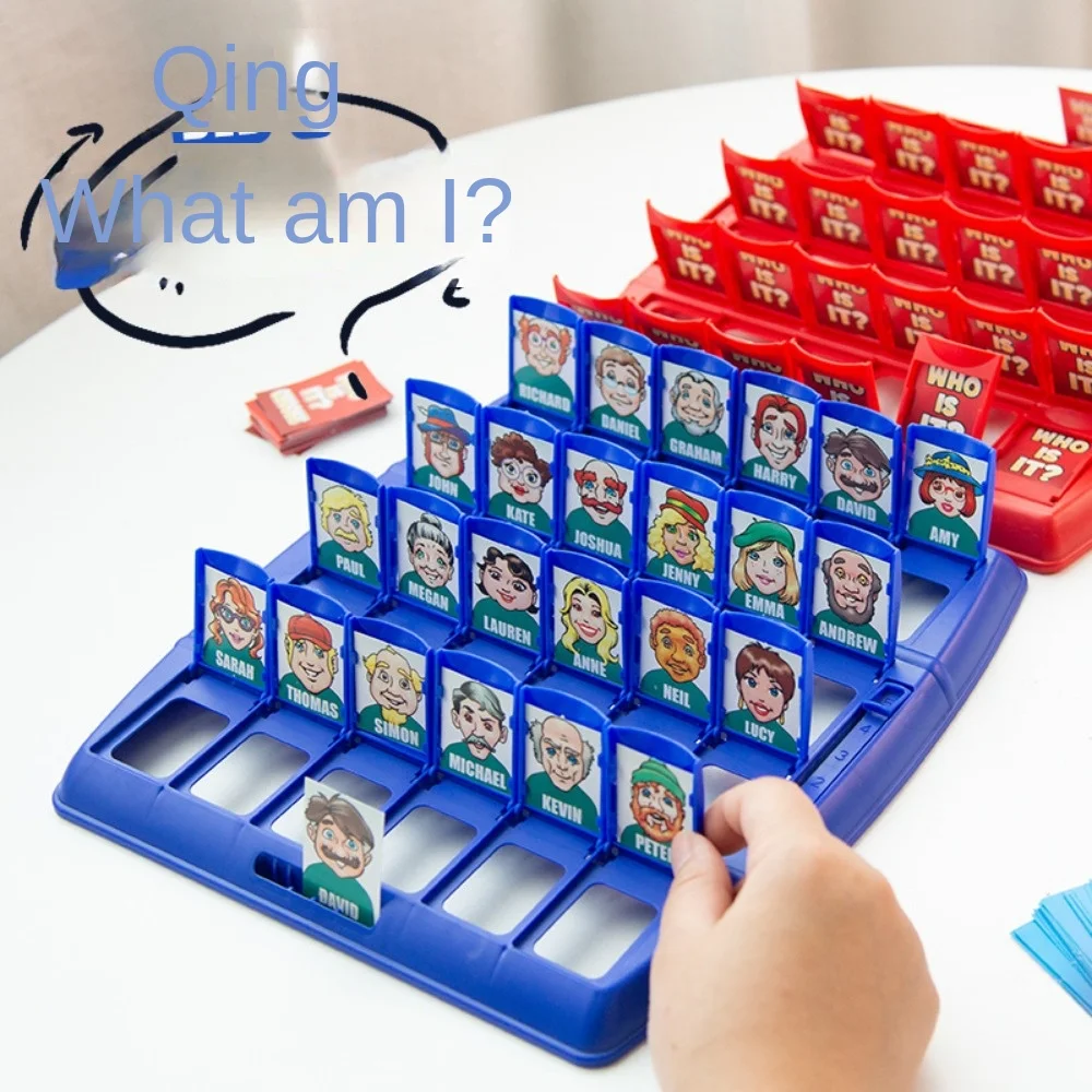 Guess who I am. Children\'s puzzle, logical thinking, reasoning games, guessing characters, parent-child interaction, board games