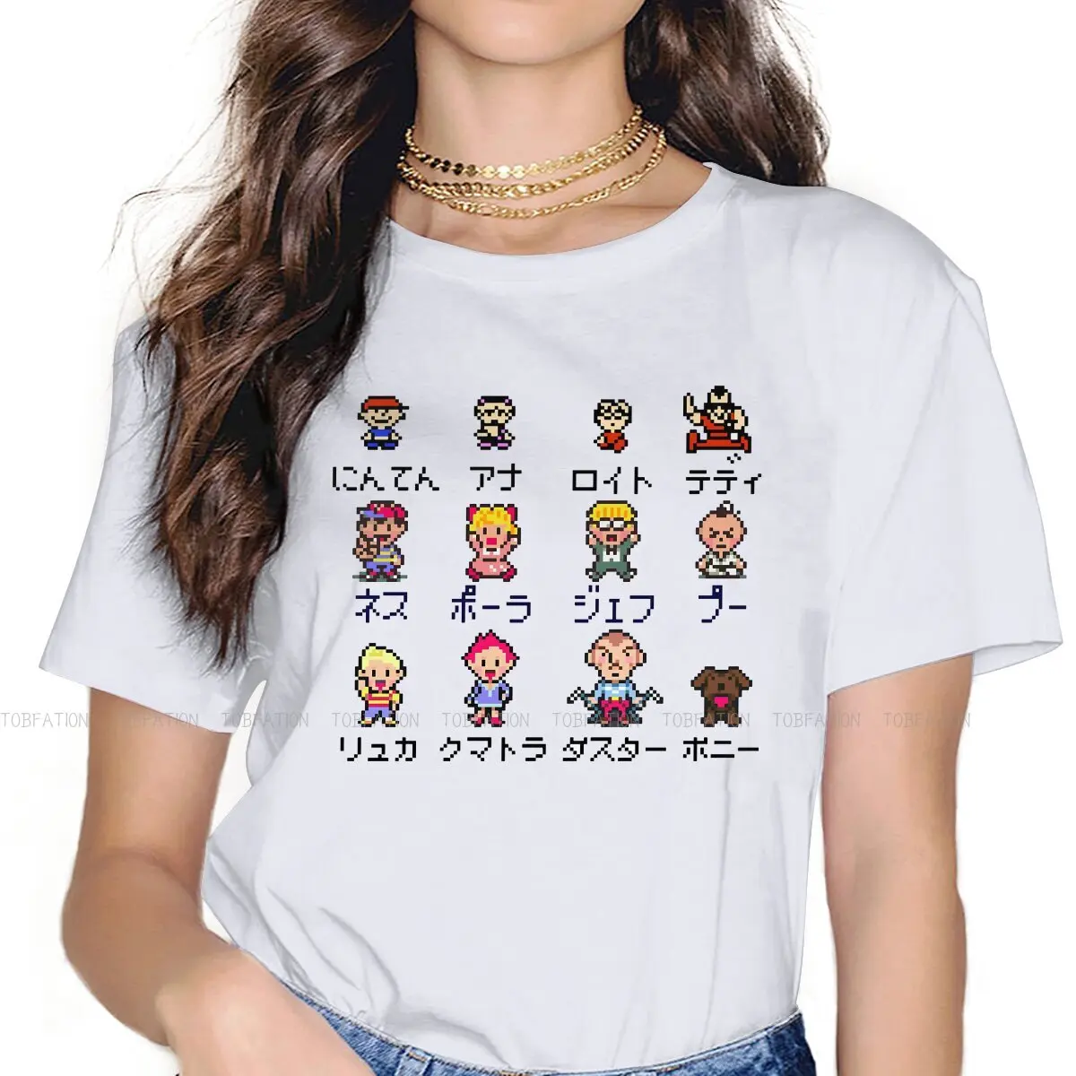 Protagonist Women Clothing Mother EarthBound Game Graphic Print Female Tshirts Vintage Gothic Loose Tops Tee Kawaii Girls