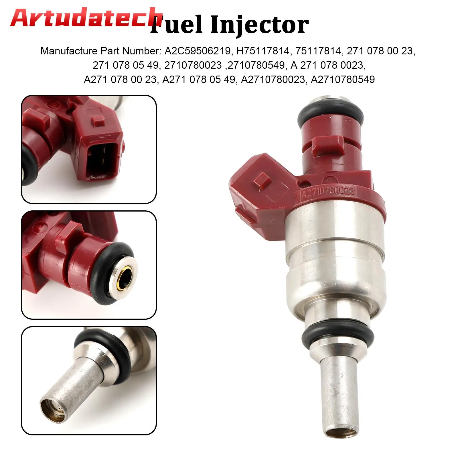 

Artudatech 1PCS Fuel Injector A2710780023 Fit Mercedes Benz C-Class CLK-Class 1.8L