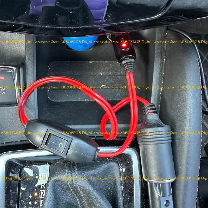 

E21E Car Cigarette Adapter Plug Extension Cord with Switches 12V 24V Socket Cable Female Socket Plug Extension Cable