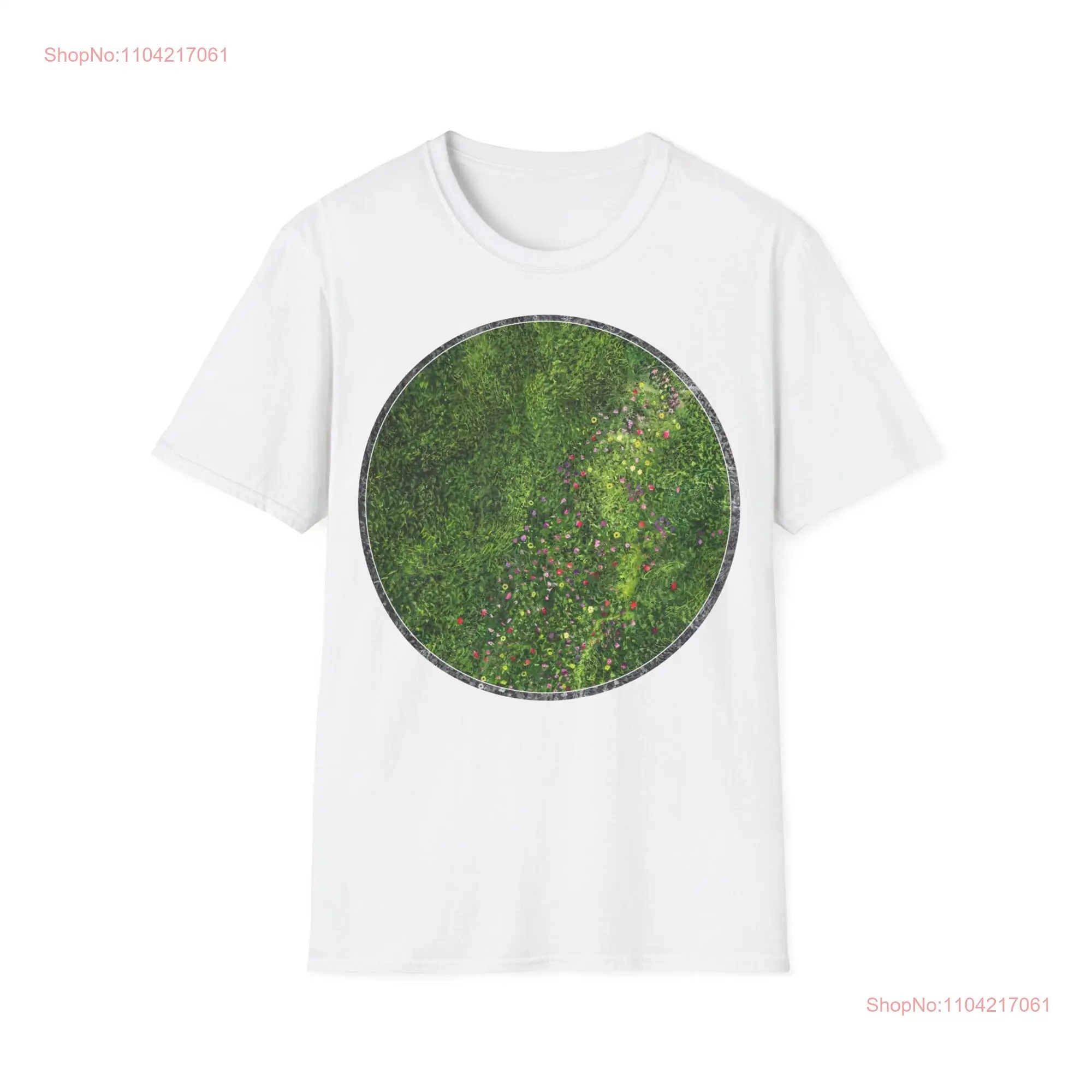 Softstyle T Shirt Green Vibes for nature lovers a fine art motif of grass from painting on the long or short sleeves