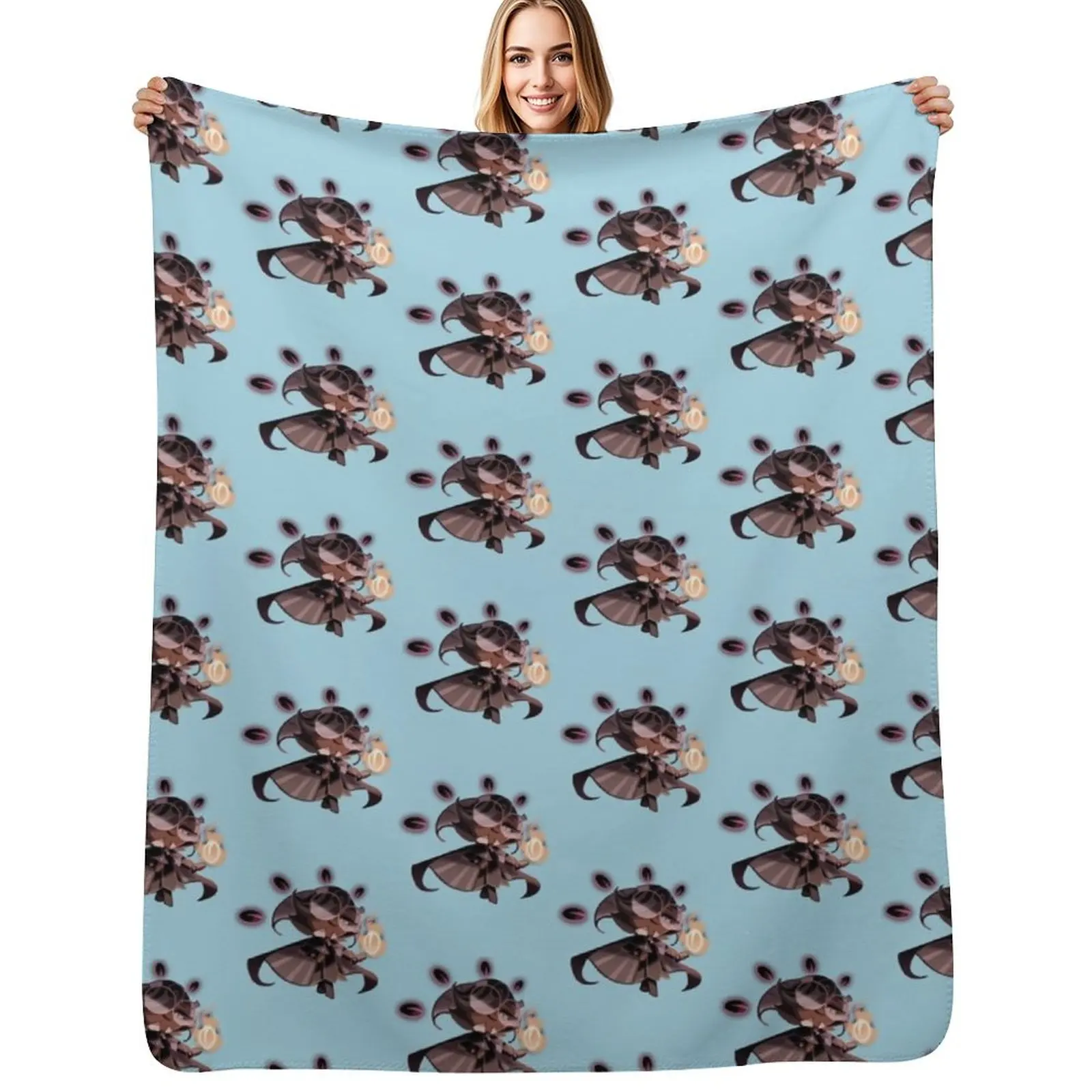 Espresso_pose Design Throw Blanket Plaid Summer Beddings Comforter Soft Plush Plaid Camping halloween Blankets
