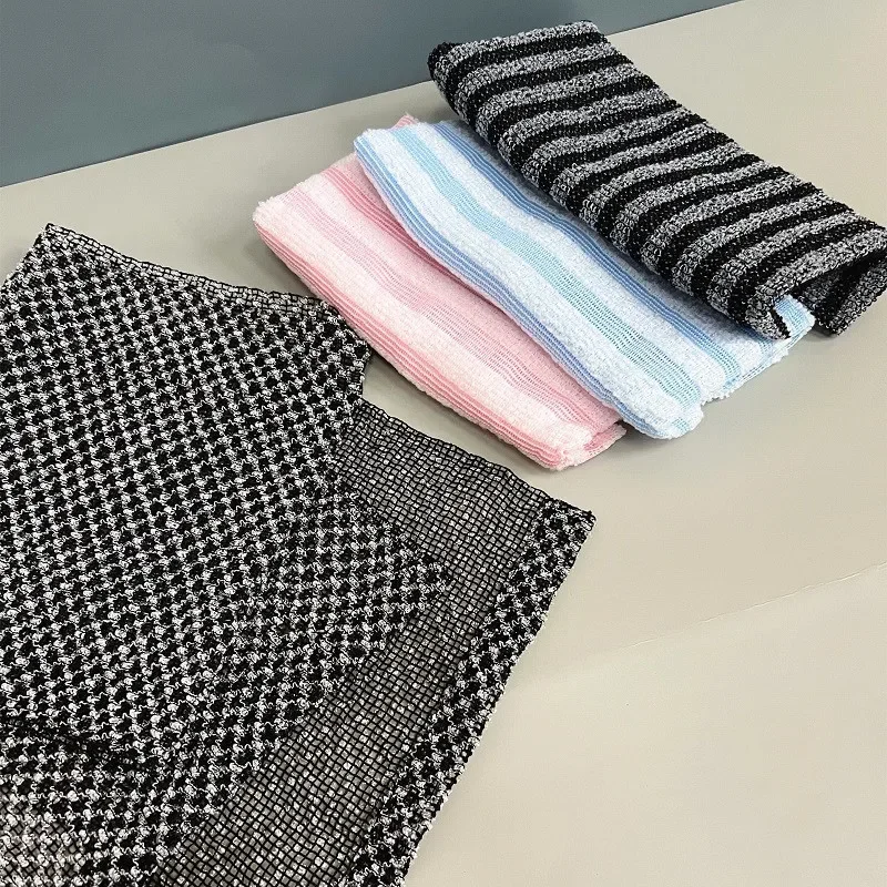 Exfolierender Waschlappen Rückenschrubber für die Dusche für Männer Silberionen-Multifunktions-Schaumbadetuch Extra Langes Peeling-Handtuch – Detail 14