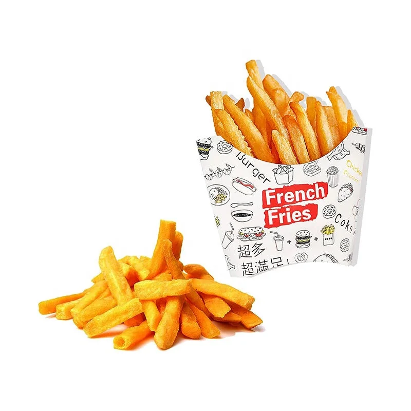 10 00piece.Custom.Disposable Fast Middle Size French Fries Potato Chips Paper Box Snack Container