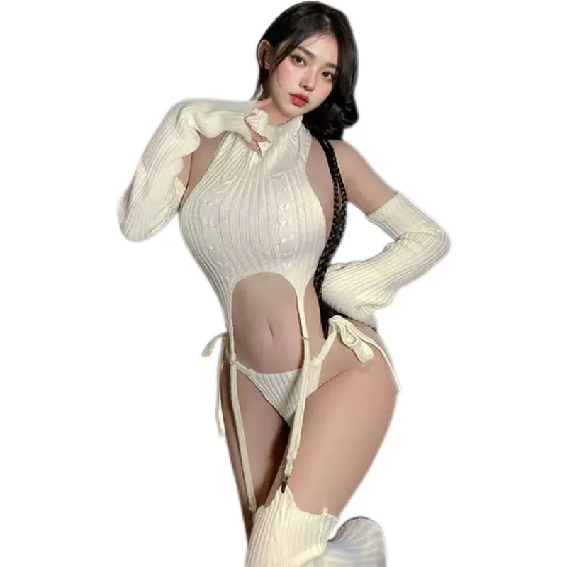 

Anime BOCCHI THE ROCK Gotoh Hitori Cosplay Costume Women Sexy White Sweater Bodysuit Suit Bunny Girl Uniform Halloween Costumes