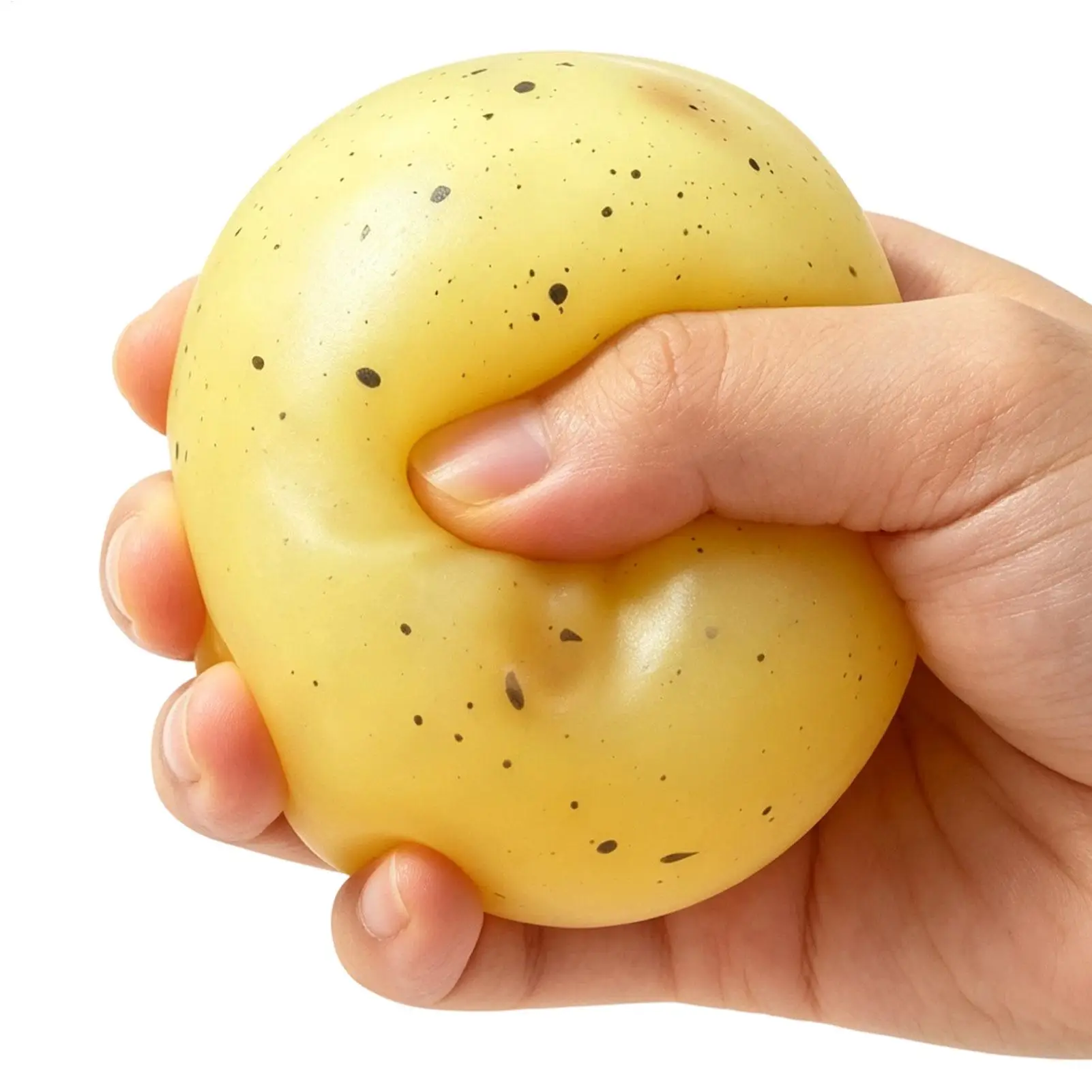 ASMR Crunchy Potato Squeeze Stress Ball, Handmade Round Bead Filled Squeeze Fidget Toy, Anxiety Sensory Relief Toy for Adults