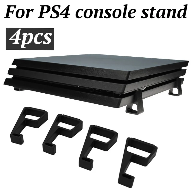Soporte horizontal para consola, soporte de refrigeración montado en soporte horizontal para PS4 Slim/PS4 Pro/PS4, accesorios de juego antivibración, 4 Uds.