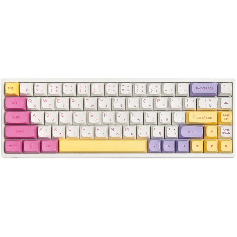 

Ice Cream Mechanical Keyboard Japanese Keycap XDA Cute PBT Heat Sublimation Adaptation Magic Duck 61 87 104