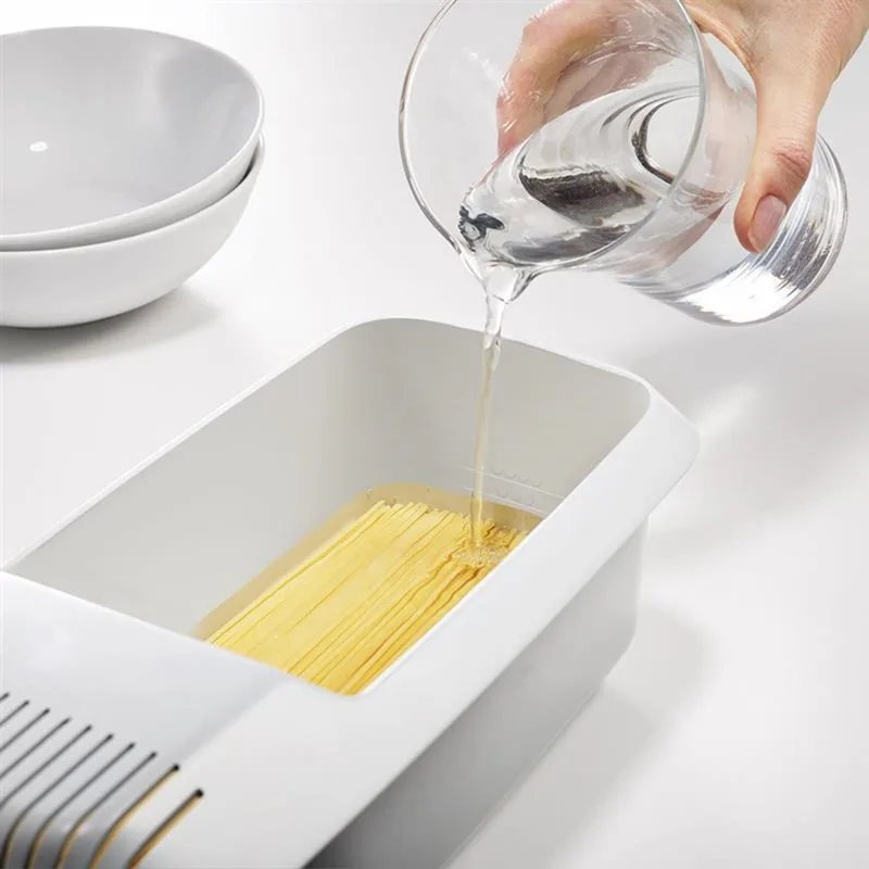 Olla para Pasta y fideos para microondas con colador, vaporizador de verduras y espagueti de plástico ecológico, accesorios de cocina para lavavajillas, nuevo