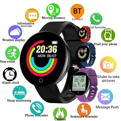 Smartwatch Calorie Message Remind Fitness Tracker Heart Sport Modes Smart Watch Rate Monitor Men Digital Watches Women D18 Round