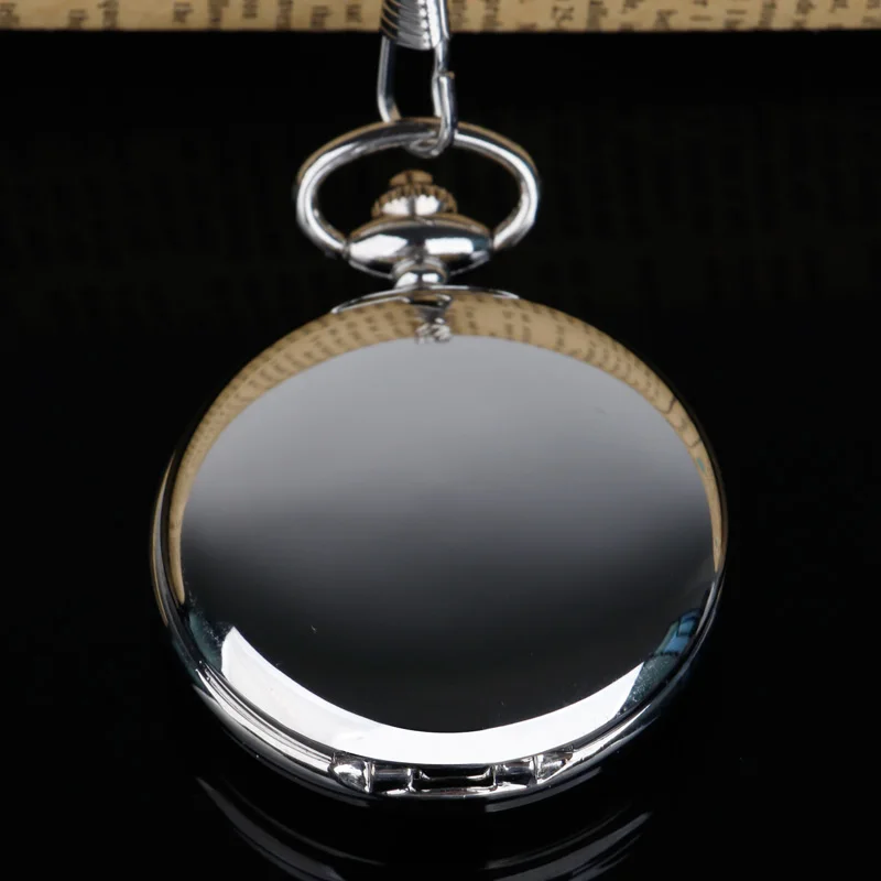 

Серебряные карманные часы гладкого дизайна для унисекс, ретро-кулон, карманный брелок, мужские часы, ожерелье, подарки с цепочкой