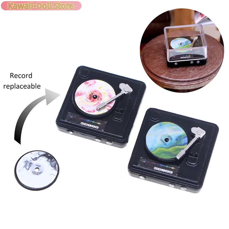 1:12 Dollhouse Miniature CD Player เครื่องเล่นแผ่นดิสก์บ้านชุดของเล่นตกแต่งบ้านตุ๊กตาอุปกรณ์เสริม