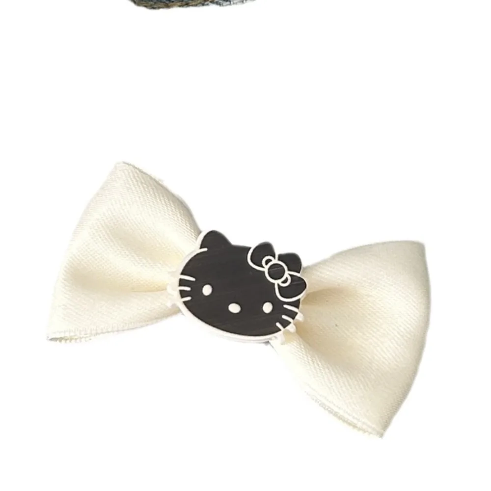 Miniso Sanrio horquilla de lazo Kt para niña, Clip de borde de dibujos animados, Simple, blanco y negro, dulce, puro deseo