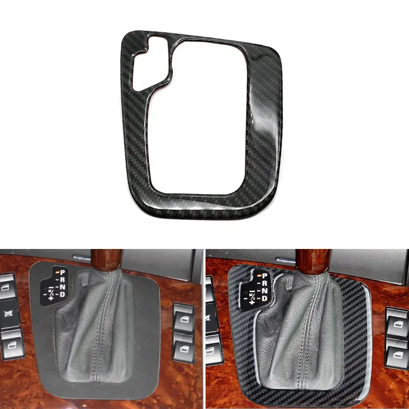 Car Styling Real Carbon Fiber Center Control Gear Shift Panel Cover Frame Trim For BMW 3 series E46 1998 - 2005 only LHD