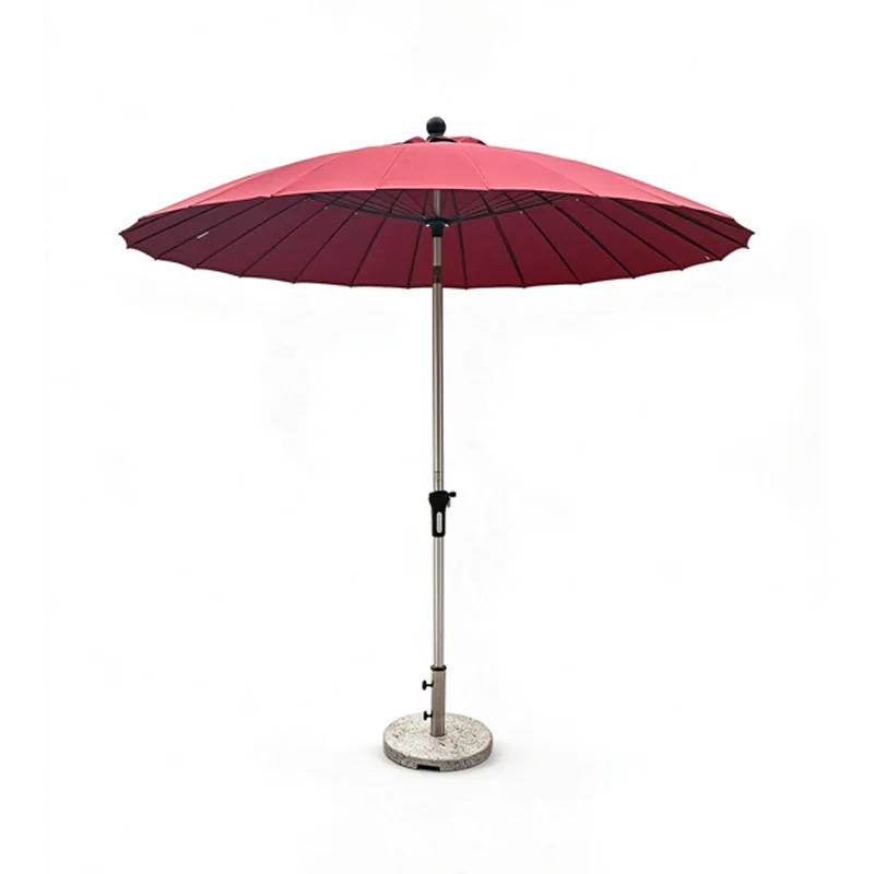 HYS steel wire umbrella outdoor parasol courtyard hand-cranked umbrella Chinese sunscreen B & B hotel terrace central
