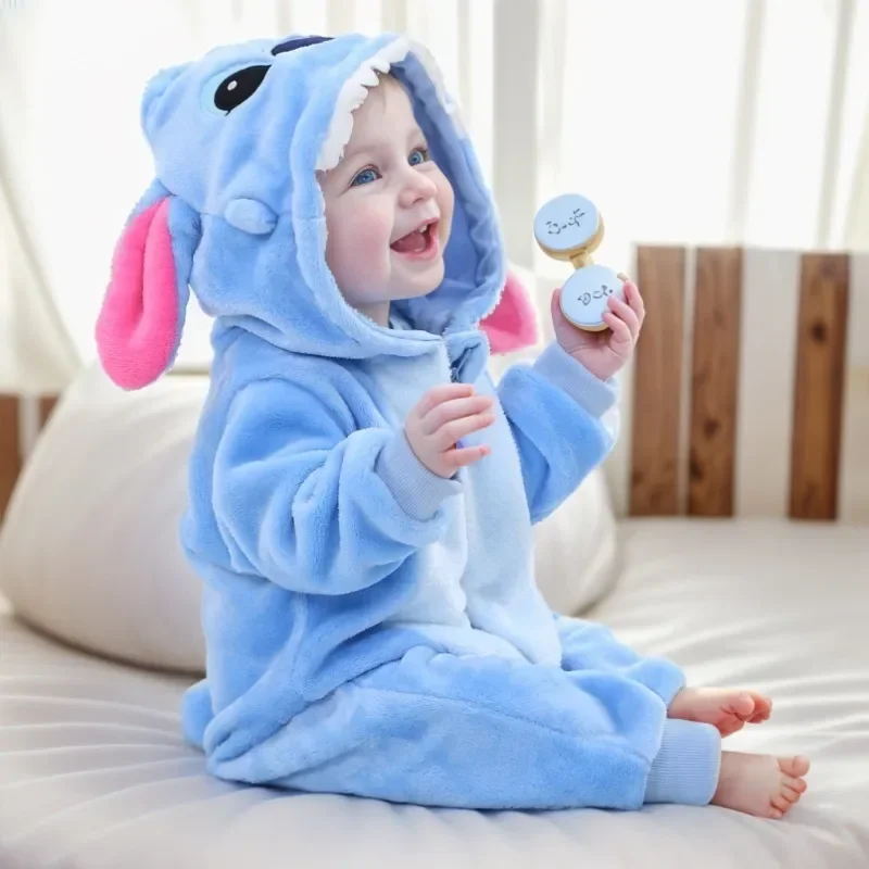 Pyjama de dessin animé pour enfants, combinaison CAN O and Stitch, accessoires d'animaux d'anime Disney, costume Kawaii pour Halloween, cosplay de carnaval