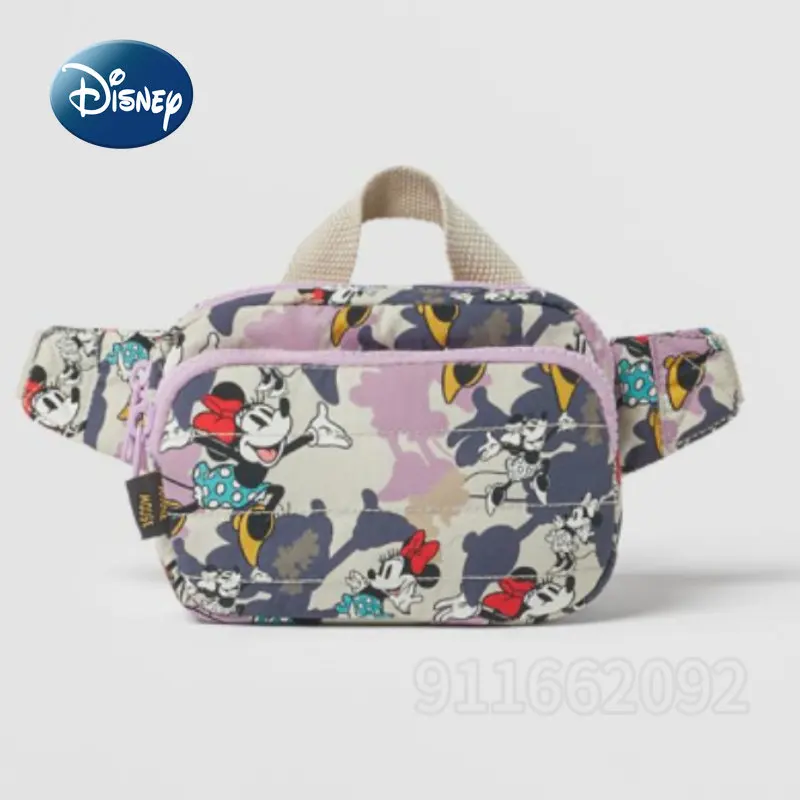 Disney Mickey New Children's Waist Bag Cartoon Cute Children's Chest Bag Large Capacity High Quality Fashion Crossbody Bag