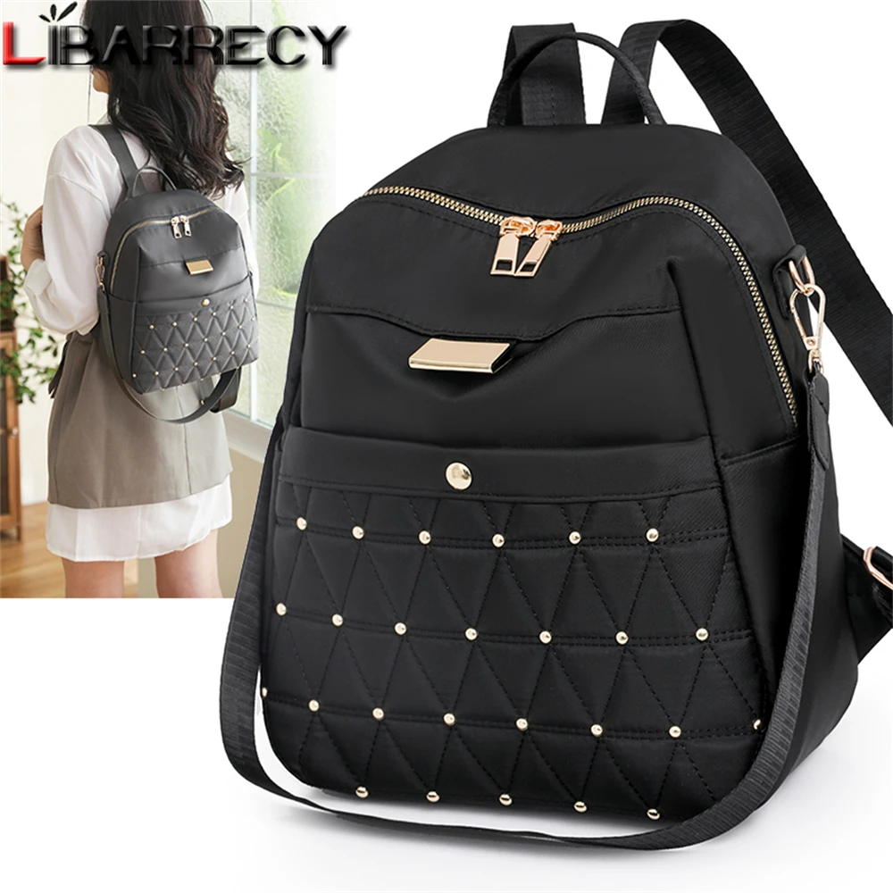 Diamond-encrusted Design New Ladies Backpacks with Large Capacity High Quality Nylon Ladies Backpacks Fashion Women Bags Bolsos