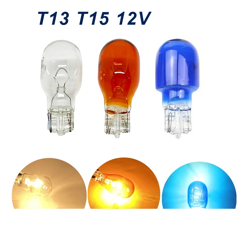 

10 шт. Прозрачное Стекло Янтарный T13 10 Вт T15 W16W галогенная лампа 12V 16 Вт интерьера светильник просвет светильник галогенные светильник лампочки автомобильной