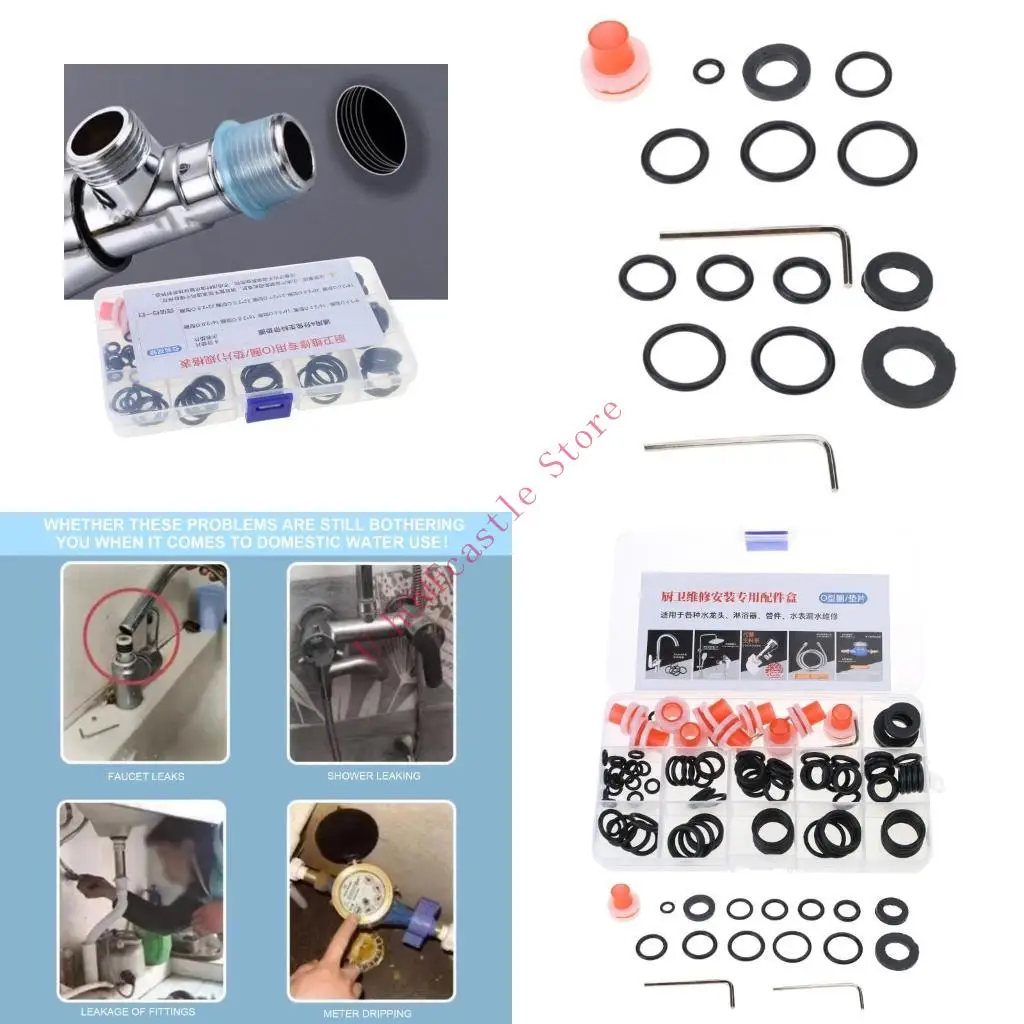 

63HF Faucet and Plumbing Rubber Washers Assortment Set Rubber Gasket Sealing Rings