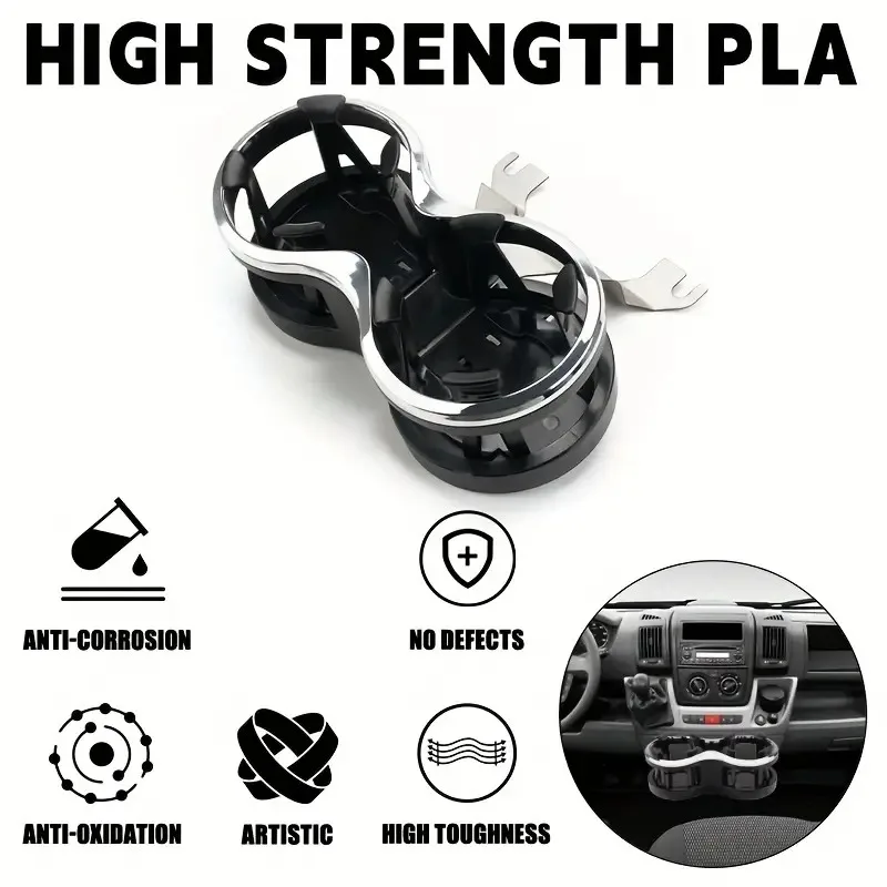 1Pc For Peugeot Boxer Fiat Ducato Citroen Relay (2006-2023) Car Universal Drink Double Cup Drink Cup Holder Adjustable view 3