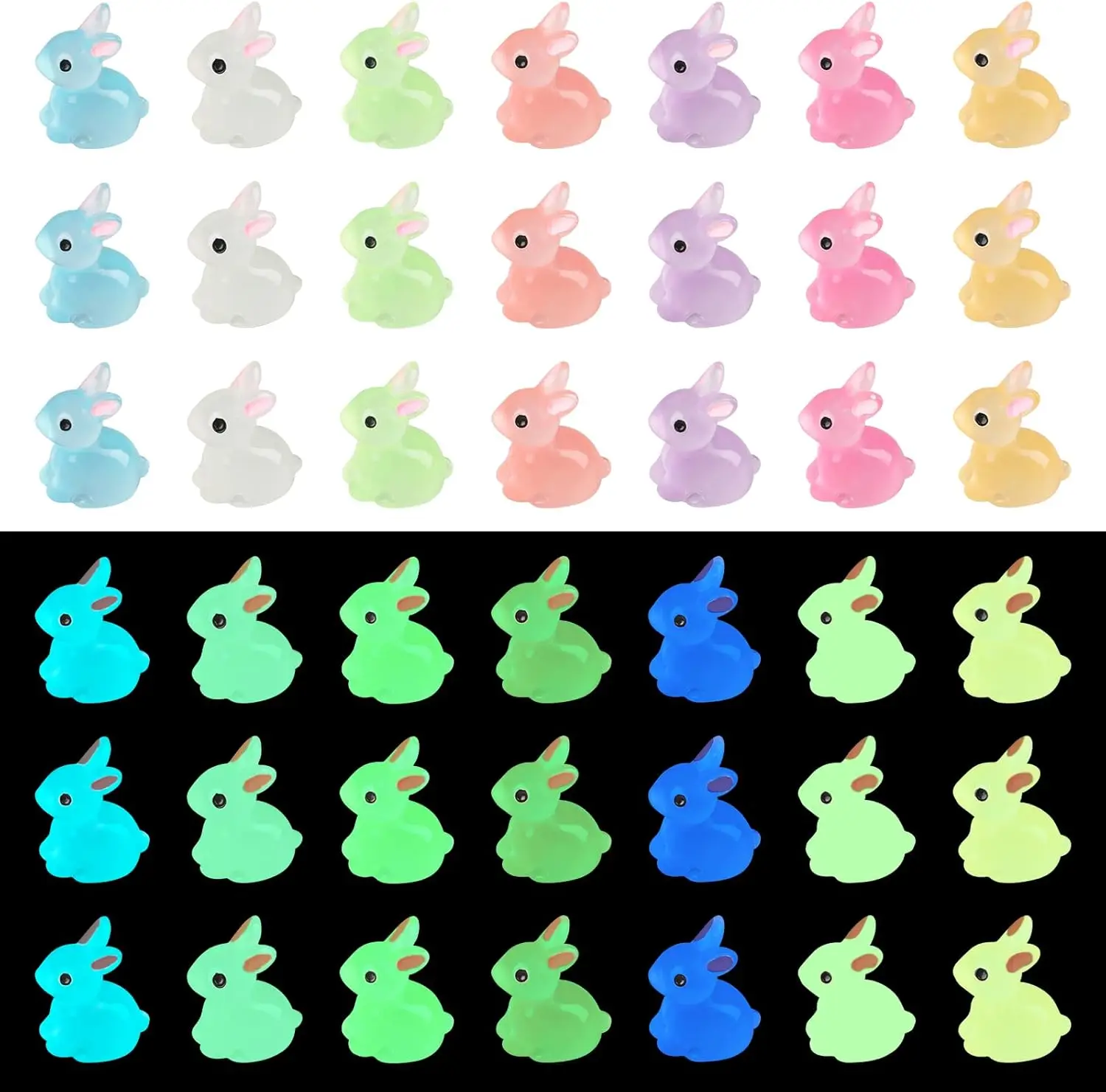 100/200 шт. миниатюрные фигурки кроликов из смолы 3D маленький белый кролик орнамент микро пейзаж украшение кукольного домика поделки своими руками