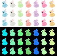 100/200Pcs Mini Resin Bunnies Miniature Figures 3D Little White Rabbit Ornament Micro Landscape Dollhouse Decoration Diy Crafts